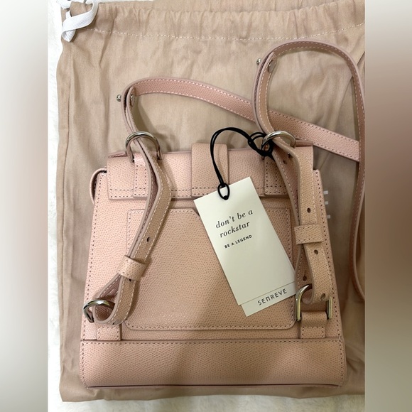 Senreve Alunna convertible bag, pebbled blush leather and silver, NWT - Picture 10 of 12
